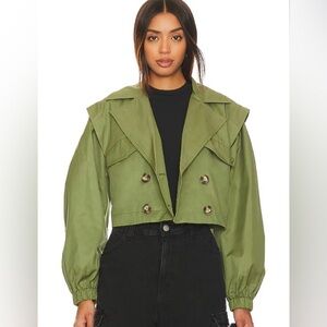 Free People Cropped Trench Coat Jacket